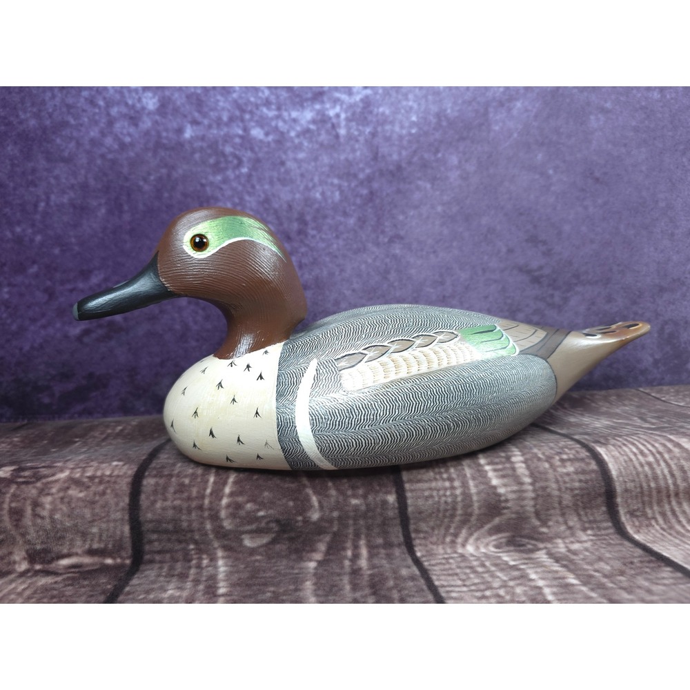 Wildfowler Decoys Green Wing‎ Teal Drake Signed Bruce Nock Vintage 1984